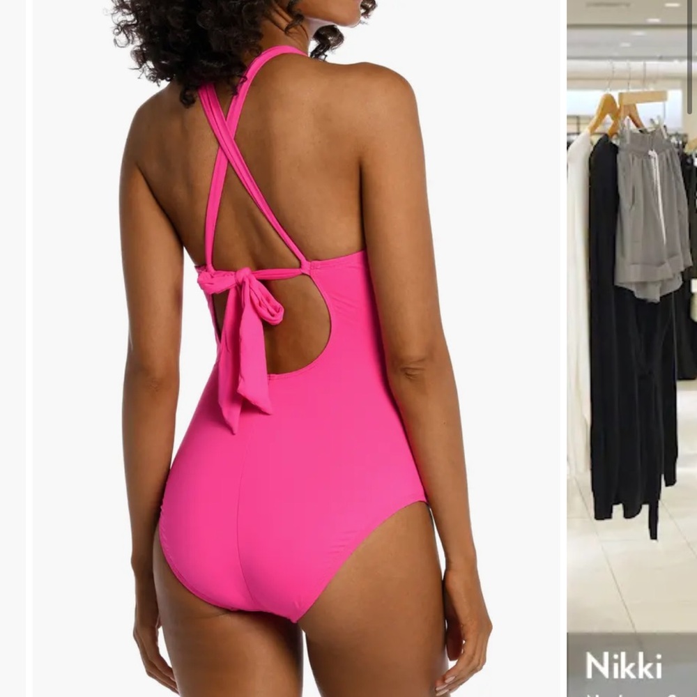 NWT La Blanca Pop Pink Island Goddess One Piece